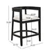 Modern Rubberwood Counter Stool Set With Upholstered Seats