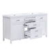 Double Sink Bathroom Vanity With Top, Soft Closing Doors & Drawers, Tip Out Drawer, 2 Cabinet Doors, Adjustable Shelf - White