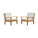Outdoor Club Chair With Cushion And Acacia Wood Frame - Teak