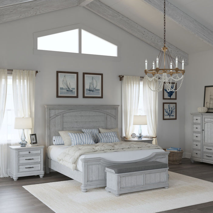 Queen Panel Bed - Gray - Wood