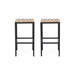 Outdoor Bar Stool With Slat Design And Metal Frame (Set of 2)