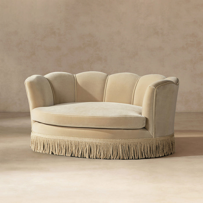 Clara - Medium Scalloped Pet Sofa Bed - Brown