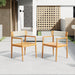 Creative Braided Acacia Wood Outdoor Dining Table And Chairs With Armrests (Set of 2) - Teak / White
