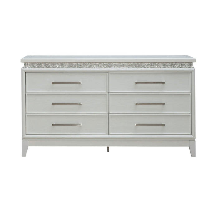 Reflections - 6 Drawer Dresser With Lights - White