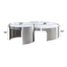 Abilene - Nesting Coffee Table Set - Marble Top & Brush Silver