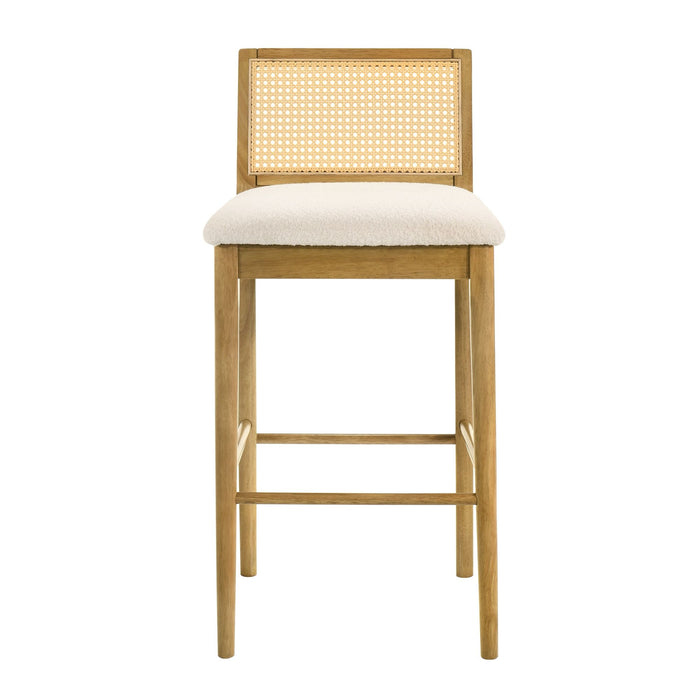 Tobias - Coastal Modern Wood Bar Height Kitchen Bar Stool