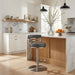 Judi - Modern Industrial Swivel Metal Adjustable Height Barstool With Faux Leather Seat - Silver Finish