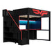 Full Gaming Loft Bed With Desk And Storage Staircase, LED Lights And USB - Red / Black