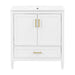 Elegant Fluted Bathroom Vanity With Sink, Soft Close Doors & Drawer