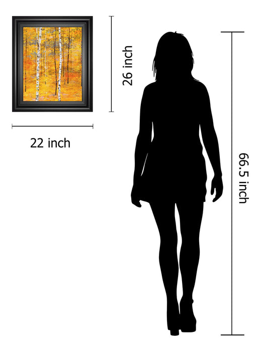 Iridescent Trees V By Alex Jawdokimov - Framed Print Wall Art - Yellow