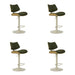 Leland - Adjustable Swivel Curved Back Wood Bar Stool With Faux Leather Seat