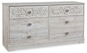 Paxberry - Six Drawer Dresser - Weatherworn - Whitewash