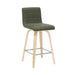 Vienna - 35.5" Swivel Counter Height Square Back Wood Bar Stool With Faux Leather Seat