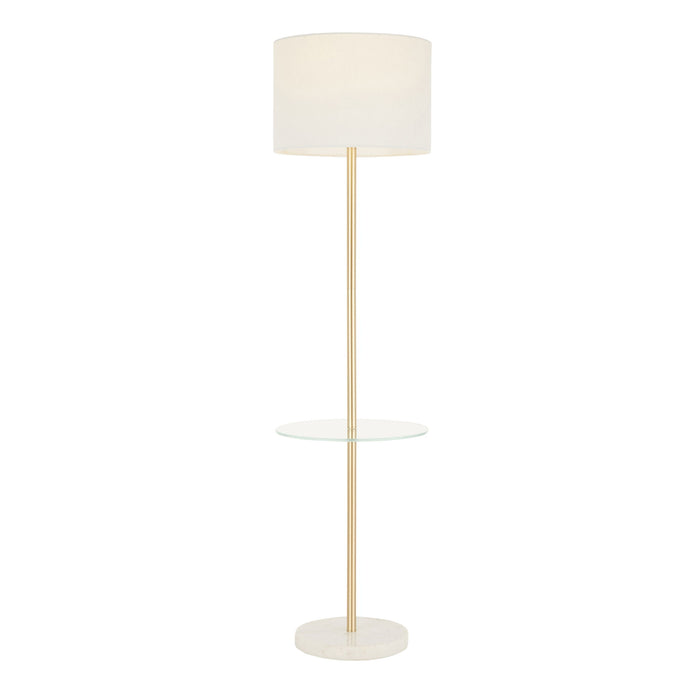 Chloe - Contemporary Shelf Floor Lamp - Clear / White