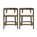 Modern Rubberwood Counter Stool Set With Upholstered Seats