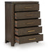 Radkin - Five Drawer Chest - Burnished Brown