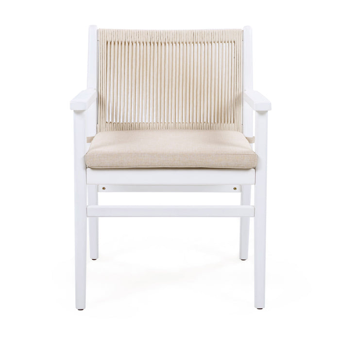 Outdoor Acacia Wood Patio Dining Armchair (Set of 2)
