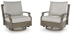 Rainier Ranch - Swivel Glider Chair With Cushion - Brown / Beige