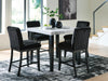 Mervannie - 5 Pc. - Counter Height Dining Table And 4 Barstools - Gray / Black
