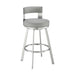 Lynof - Swivel Bar Stool - Brushed Stainless Steel Finish