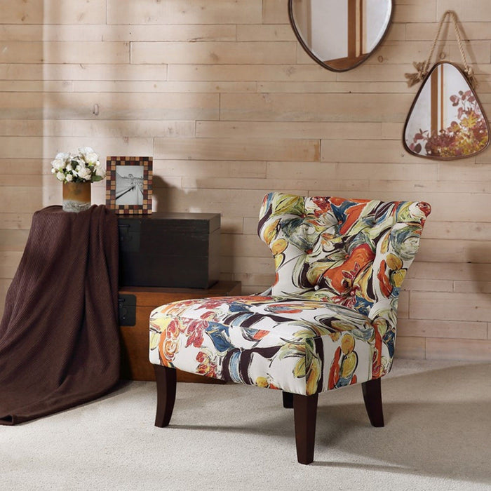 Erika - Accent Chair With Printed Upholstery - Multi