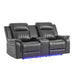 Ian - Power Reclining Sofa With LED Lighting, Surround Sound & Subwoofer - Charcoal