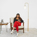 Tall Corner Floor Lamp For Living Room - White