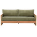 Modern 3 Seater Sofa With Wood Armrests