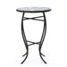 Outdoor Round Side Table With Mosaic Style Top And Curved Iron Legs - Blue / Matte Black
