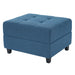 Ottoman, Compact Footrest For Living Room - Navy Blue