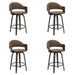 Daxton - Swivel Counter Height Round Back Wood Bar Stool With Faux Leather Seat