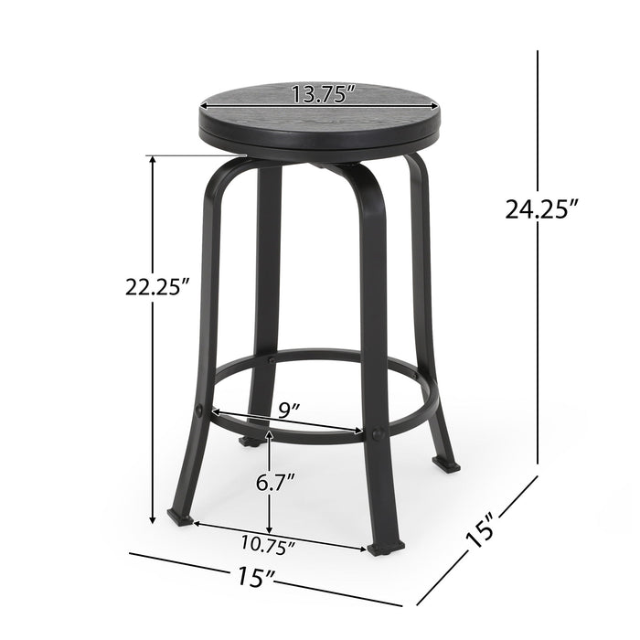 Modern Industrial Counter Stool Set With Swivel Function