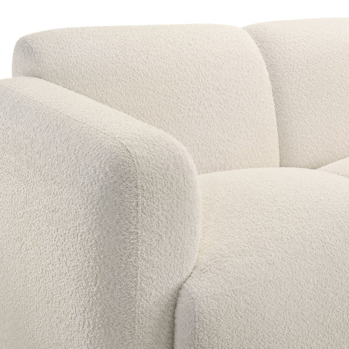 Sierra - Boucle Fabric Sofa With Rounded Arms - Ivory
