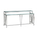 Celina - 72" Rectangle Tempered Glass Console Table - Shiny Nickel