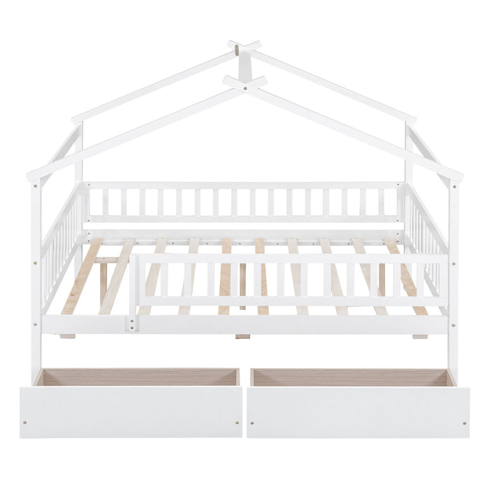 House Bed With 2 Drawers