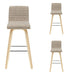 Vienna - 39.5" Swivel Bar Height Square Back Wood Bar Stool With Faux Leather Seat