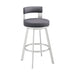 Lynof - Swivel Bar Stool - Brushed Stainless Steel Finish