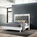 Chelsie - Queen Bed - Gray Fabric & White