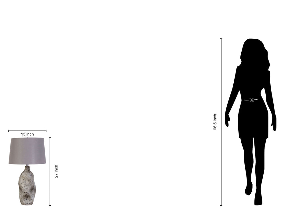 "Stonehaven Elegance" Ceramic Table Lamp (Set of 2) - Natural Stone