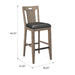 Slat Back Bar Stools (Set of 2) - Brown