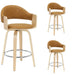 Daxton - Swivel Counter Height Round Back Wood Bar Stool With Faux Leather Seat