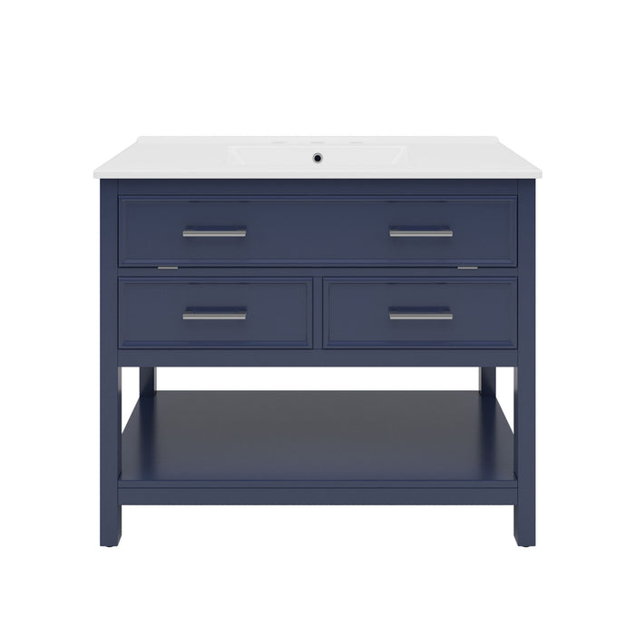 Bathroom Vanity With Ceramic Sink, Tip Out Tray & 2 Full Extension Drawers