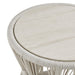 Breeze - Powder Coated Metal Round Outdoor Side Table With Sintered Stone Table Top - Cream