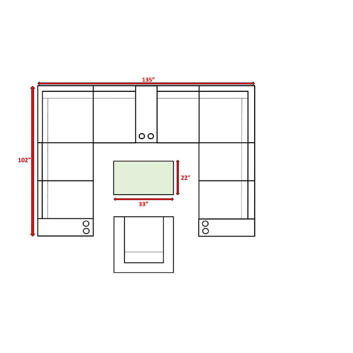 Outdoor Wicker Sectional With Weather Resistant Cushions And Table