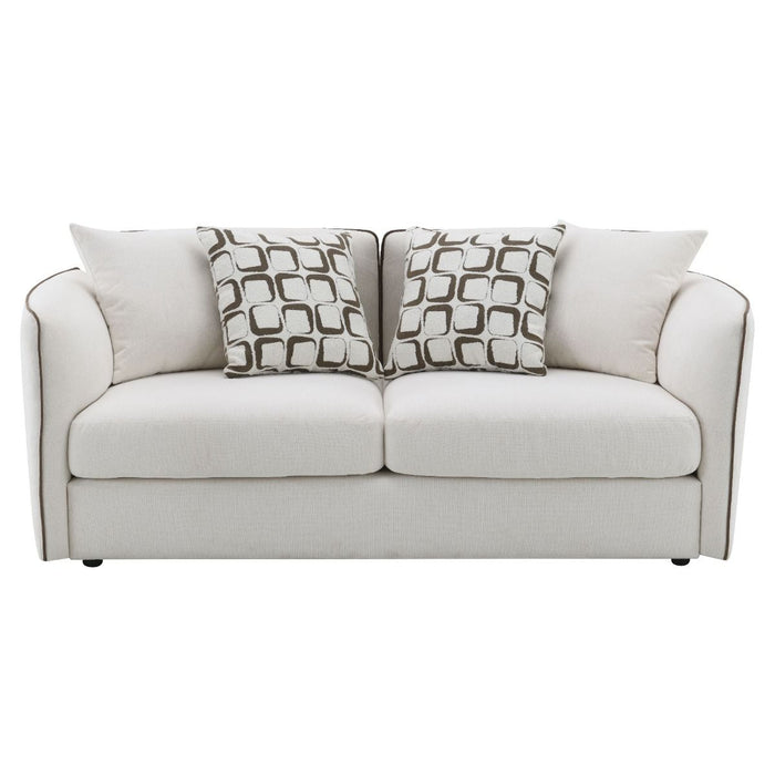 Yolanda - Loveseat With 4 Pillows - Beige Chenille