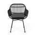 Outdoor Rattan Accent Chair With Metal Legs