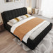 Upholstered Platform Bed With Stiching Details