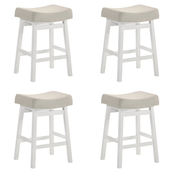 Lenon - Modern Farmhouse Wood Counter Height Kitchen Bar Stool
