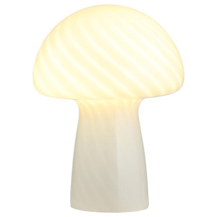 Kanaby - Mushroom Shaped Glass Bedside Table Lamp - White