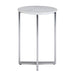 Marsden - Side Table With Polished Base - White / Silver